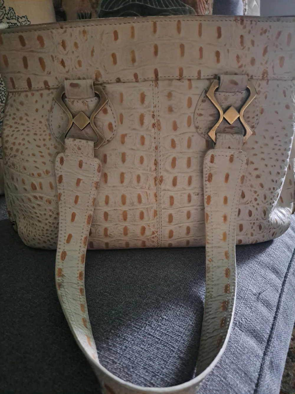 Women's Shoulder Bag with Orange Interior